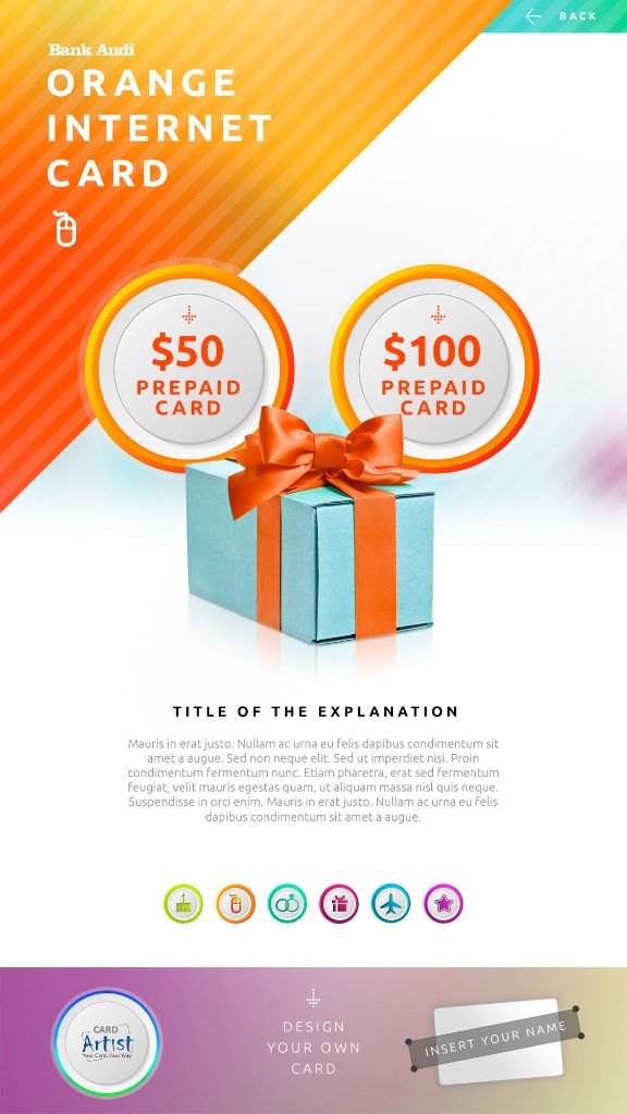 Orange Internet prepaid card product screen